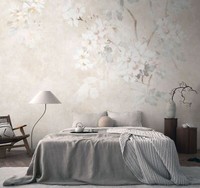Fototapete Vlies Blumen Betonoptik Used-Look Beige Creme 39919-1 (4,98€/1Qm)