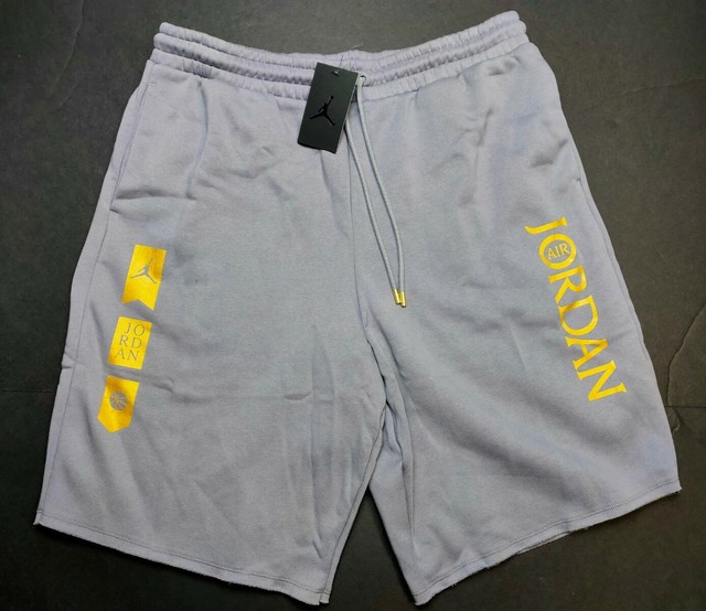 Nike Air Jordan Remastered HBR Fleece Shorts Grey Gold Sz Tall Large Av0692-056 for sale online 