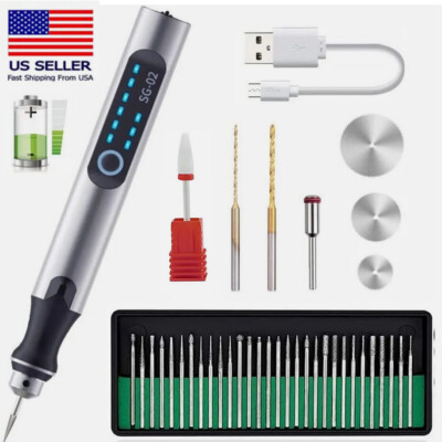 US Cordless Electric Mini Drill Grinder Engraving Pen Variable Speed Rotary Tool