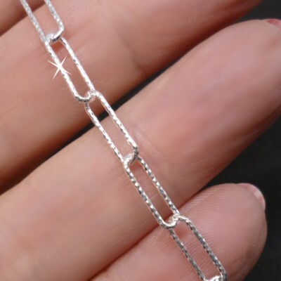 925 Sterling Silber Büroklammer Armband, Kettengrößen für Damen & Mädchen, Geschenk verpackt