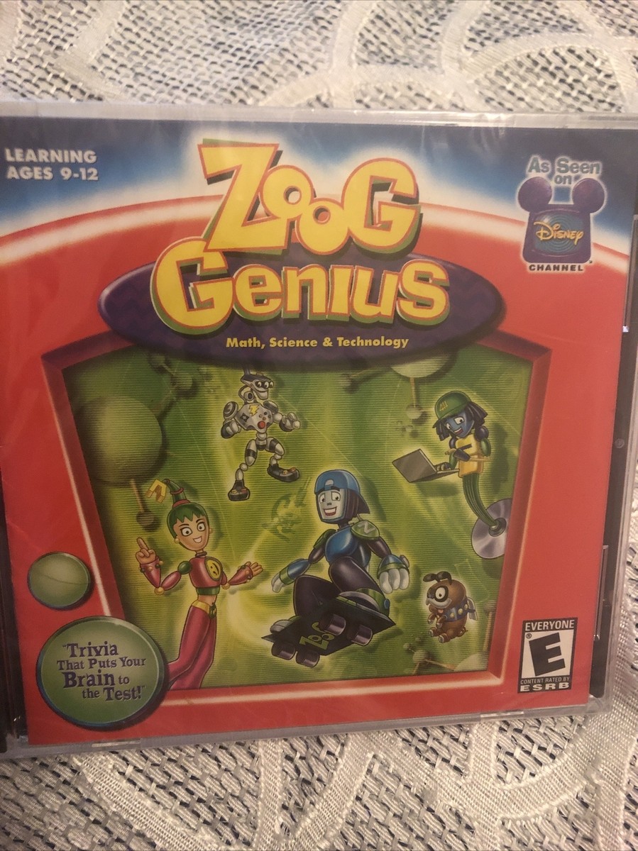 Disney's Zoog Genius Math Science Technology PC New XP Fast Paced