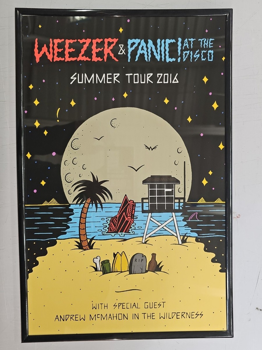 Weezer & Panic at the Disco 2016 Summer Tour Concert Poster 11 X
