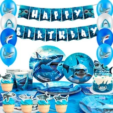 Shark Birthday Party Supplies Shark Party Decorations for Boy and Girl Birthday 