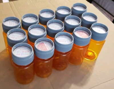 lot of 15 ~ Matching Empty Amber Plastic Bottles ~ 120cc ~ for Crafts, Storage