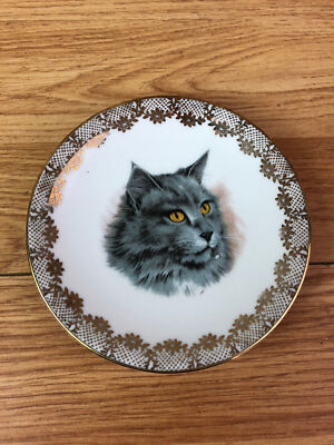 Miniatur Sammler Platte graue Katze 