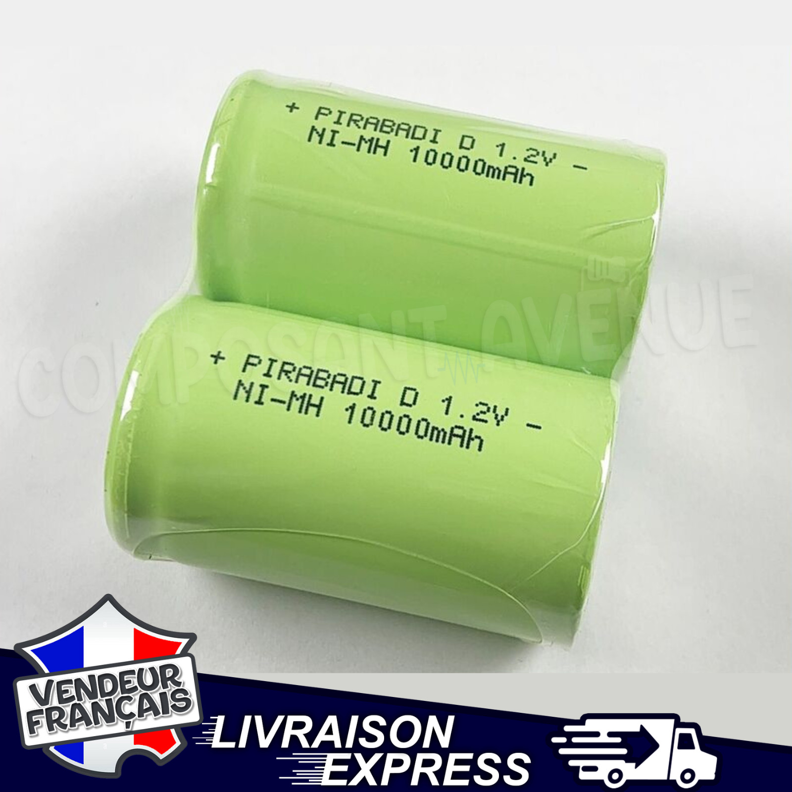 Batterie rechargeable LR20 D Ni-MH 1.2V 10000mAh haute capacité pour vos gros appareils, lot de 2