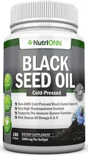 Black Seed Oil - 1000 Mg - 180 Softgels - Cold-Pressed Non-Gmo Black Cumin Se...