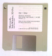 Vintage 1995 Microsoft SideWinder 3D Pro Joystick Floppy Disk Software