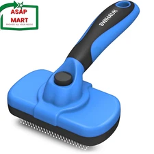 Swihauk Self Cleaning Slicker Brush - Skin Friendly Deshedding Grooming Tool for