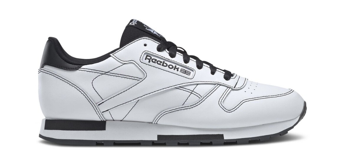 Reebok Classic Leather Men’s Size 8.5 Casual Retro Shoe White Black Sneaker
