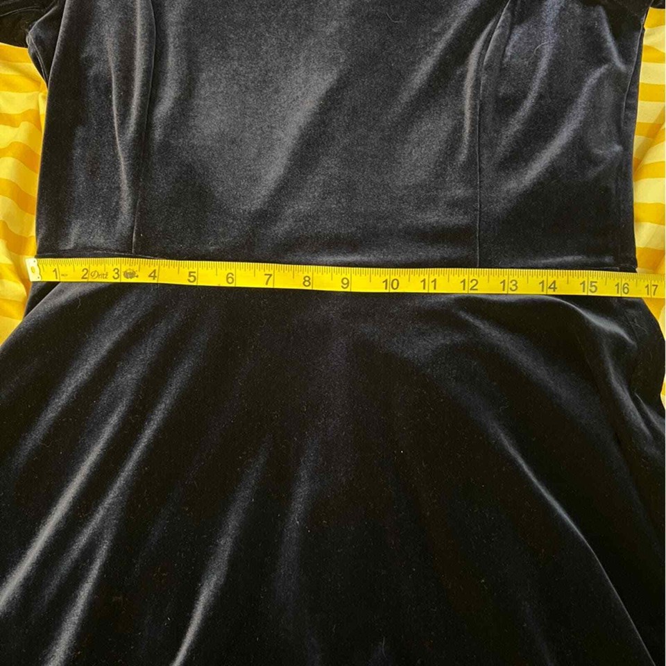 Lands End Navy Velvet Velour ALine Dress Size Medium Petite 1012 eBay