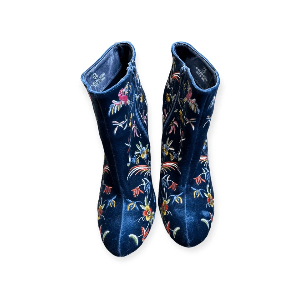 Botas al tobillo Liliana para mujer negras y multicolores con estampado floral cremallera lateral talla 10 Foto 2 de 4