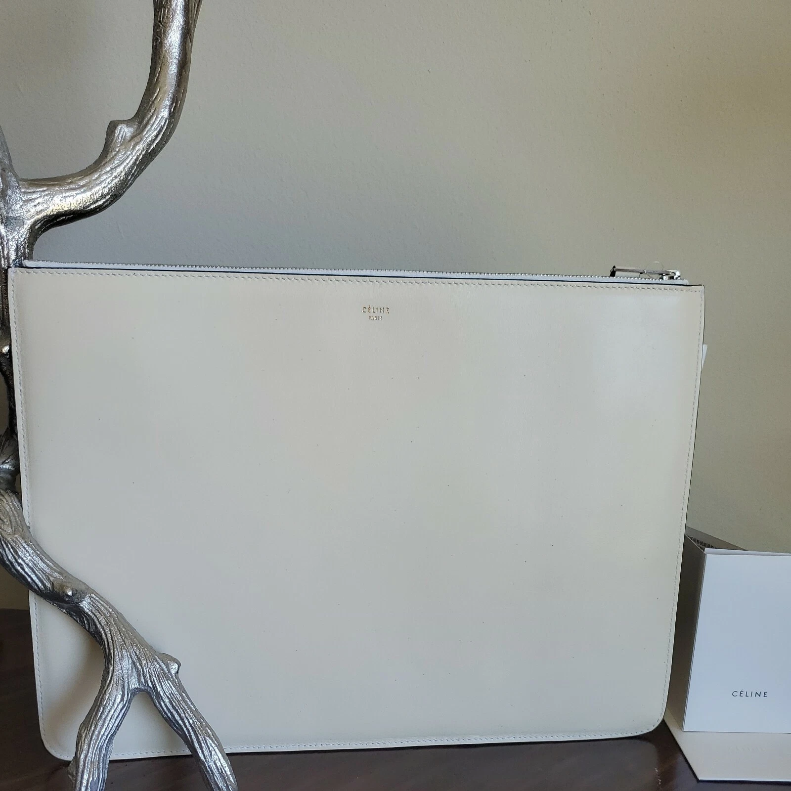 Borsa a tracolla CELINE RTW '12 blocco laterale polpaccio pelle opaca borsa a busta $1400 nuova con etichette