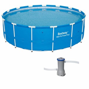 Bestway 15ft x 48in Steel Pro Frame Above Ground Pool w/Cartridge Filter Pump - Click1Get2 Promotions