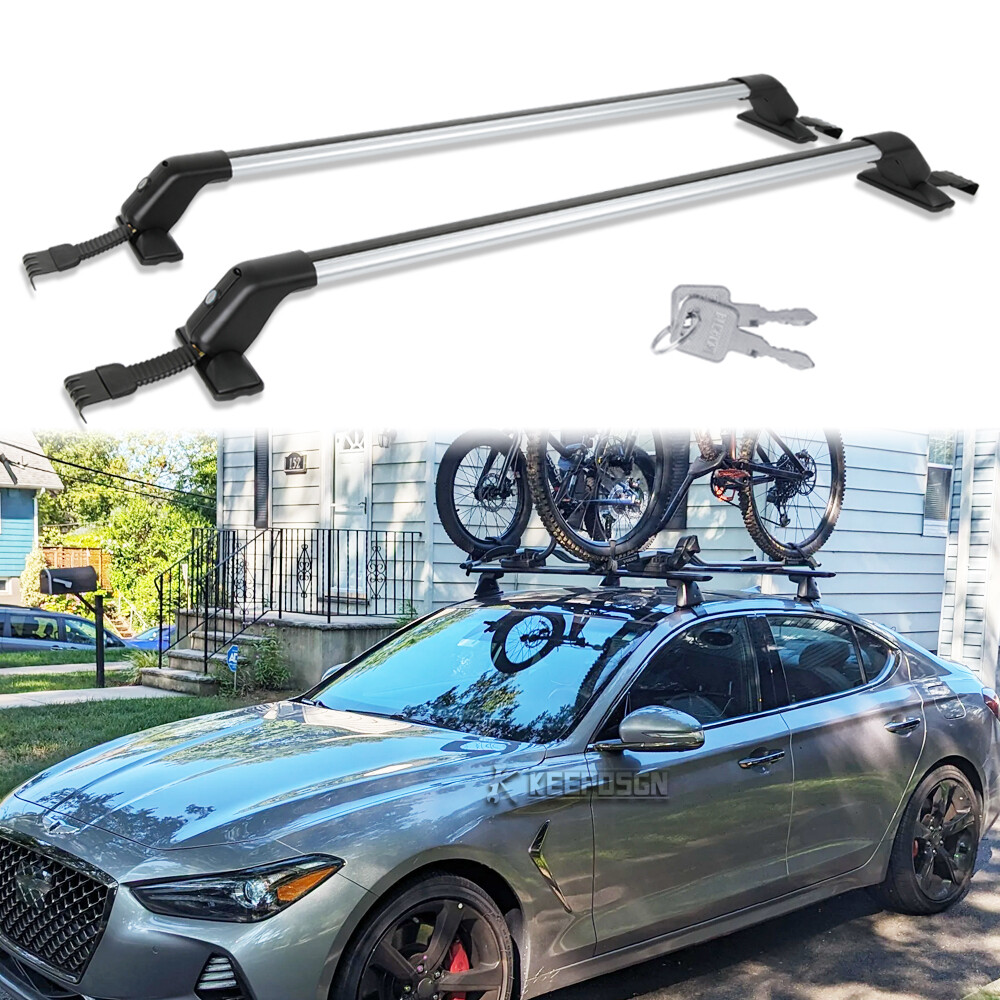 Sedan Bicycle Kayak Carrier Pair Bare Roof Rack Crossbars Luggage