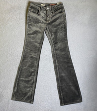 Pilcro The Demilune Boot Pants Women 25 Green Velvet Straight Leg Denim Boho NWT