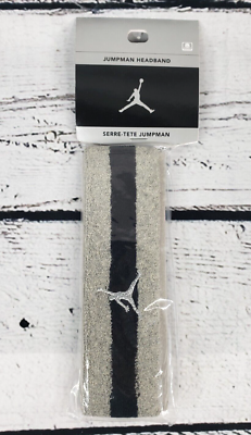 Vintage Nike Michael Jordan Jumpman Sweat Headband Gray w/Black
