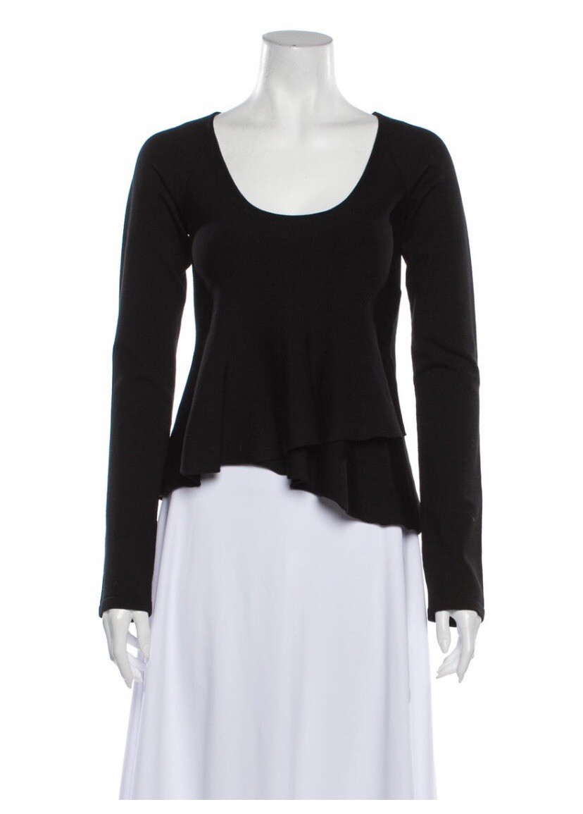 MAGLIONE originale preamato SAINT LAURENT taglia ysl MED lana nera asimmetrica