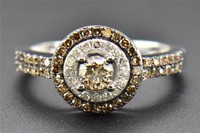 Brown Solitaire Diamond Engagement Ring Ladies Round Cut 10k White Gold 0.75 Ct on sale Brown Solitaire Diamond Engagement Ring Ladies Round Cut 10k White Gold 0.75 Ct on sale