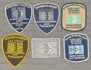 Rare Obsolete Las Vegas Nevada NV Department of Aviation Patches Lot of 6