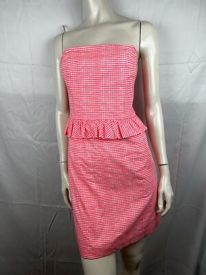Lilly Pulitzer Lowe Fiesta Pretty Bright Pink Neon Gingham Dress-Sz 6 | eBay