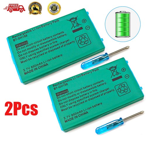 2Pcs For Gameboy Advance SP Battery Rechargeable 850mAh Nintendo Game Boy GBA
