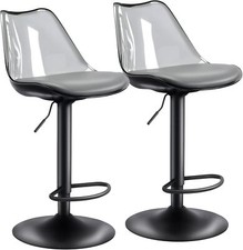 Modern Swivel Bar Stools Set of 2, Faux Leather Upholstered Counter Height