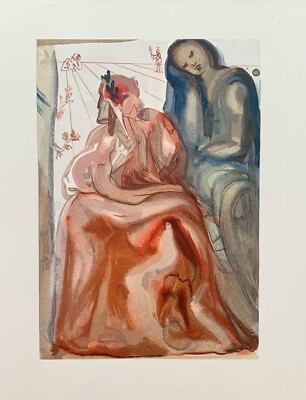 Salvador Dali 1960 DIVINE COMEDY PURGATORY 32 Color Woodcut Wood