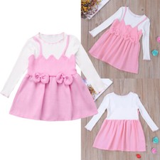 Newborn Kids Baby Girl Summer Outfits Romper Dress Clothes Bow Knot Skirts
