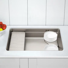 Modern Rectangular Sink Basin Kitchen Sink Countertop Stainless Steel Sink