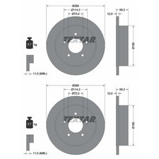 2X TEXTAR BREMSSCHEIBEN HINTEN 285mm VOLL PASSEND FÜR JEEP CHEROKEE WRANGLER |