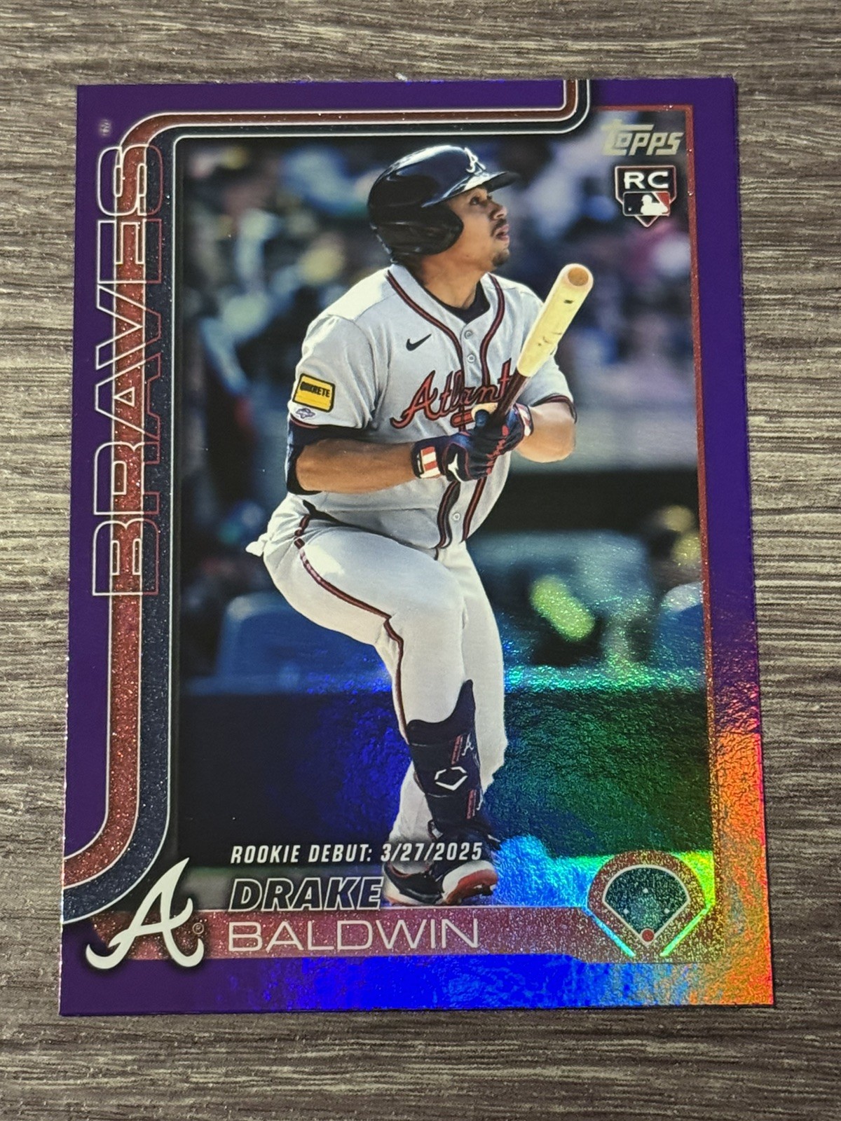 2025 Topps Update Drake Baldwin Rookie Card Debut Purple Foil /250