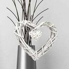 Heart Hanging Crafts Wicker Rattan Decoration Wedding Ornament Beige Color