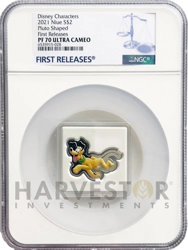 2021 Disney Figure 1 oz. Silver Coin Series Pluto - NGC PF70 First Releases Niue