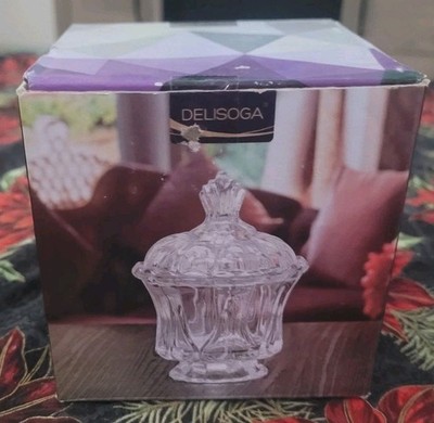 New Crystal-Glass  Lidded Jar-Spring Summer Mother's Day Birthday Gift Idea