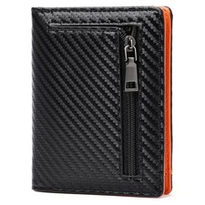 Mens Wallet Slim Bifold RFID Blocking Thin Credit Card Holder Genuine Leather...