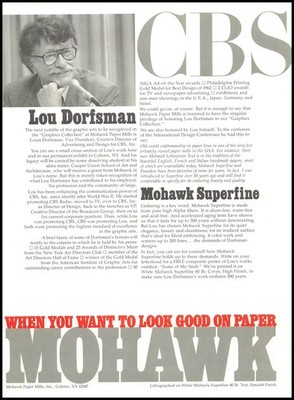 1983 Mohawk Paper Mills Cohoes New York Superfine Alpha Fiber Papers Print Ad