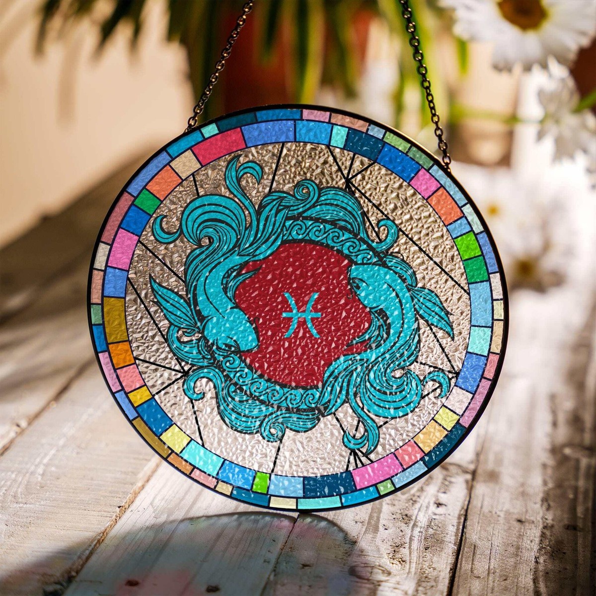 Gemini Stained Glass Zodiac SunCatcher LightCatcher Gemini Window