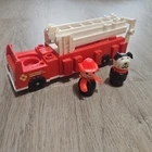 Vintage Fisher Price Little People Fire Truck Fireman Dog Fire Engine Dalmation