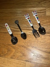Lot Toddler Kids Minnie Mouse Fork Spoon Muppets Big Bird Spoon Vintage Children