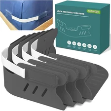 Bed Sheet Holders for Corners, 4Pcs Heavy Duty Fitted Holder Deep Gray 