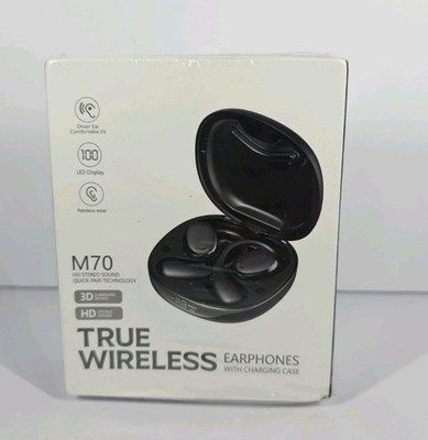 True Wireless Earphones With Charging Case M70 HD Stereo Sound Black Bluetooth