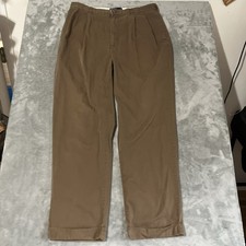 Vtg. Polo Ralph Lauren Hammond Pant Mens 36x32 Brown Khaki Pants Pleated Cuffed