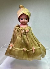 Vintage Celluloid Doll Antique 1930's Japan crepe paper underlayment. 7  Tall.
