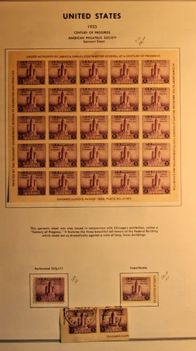 USA stamps 19th century collection lots, mint and  used - 1933,  Cent/ Prog. SS