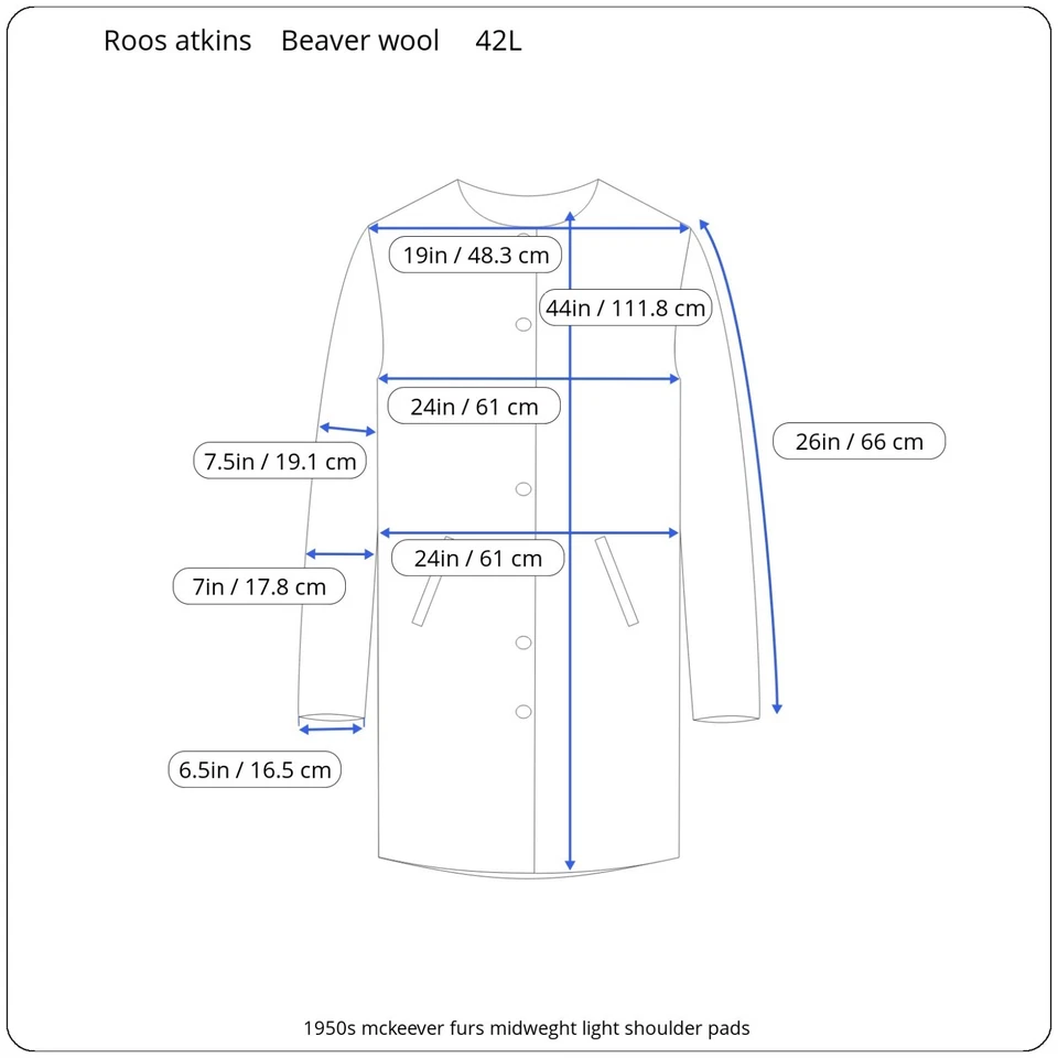Vintage 1950s Wool Beaver Overcoat 42L X Mckeever Furs - Image 2 of 4