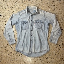 Vintage 80s Levi s Diamond Label Denim Button Up Mens Work Shirt Size L