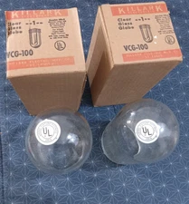 Four New VCG-100 Killark Vapor Tight Clear Glass Industrial Light Globes