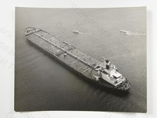 Esso Oil Tanker Ship Aerial View Sea Fishguard c1960s VTG Photo