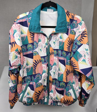 Vintage Sergio Tacchini Windbreaker Jacket Abstract Pattern 80s/90s Size 10